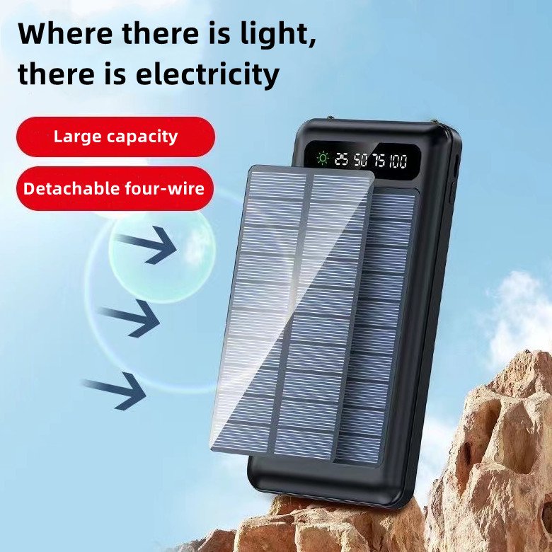 High-Efficient Solar Power Banks 2.4A Fast Quick Charging 10000mAh with LED light portable solar Power Bank charge for oraimo