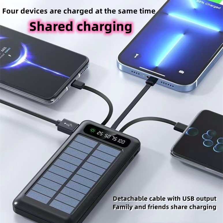 High-Efficient Solar Power Banks 2.4A Fast Quick Charging 10000mAh with LED light portable solar Power Bank charge for oraimo