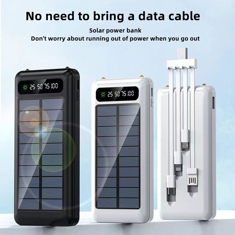 High-Efficient Solar Power Banks 2.4A Fast Quick Charging 10000mAh with LED light portable solar Power Bank charge for oraimo