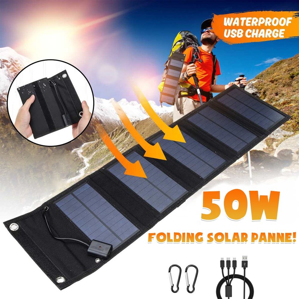 SMARAAD 50W Portable Foldable Solar Panels Usb 5v Outdoor Charging With USB Cable Mini Solar Panel