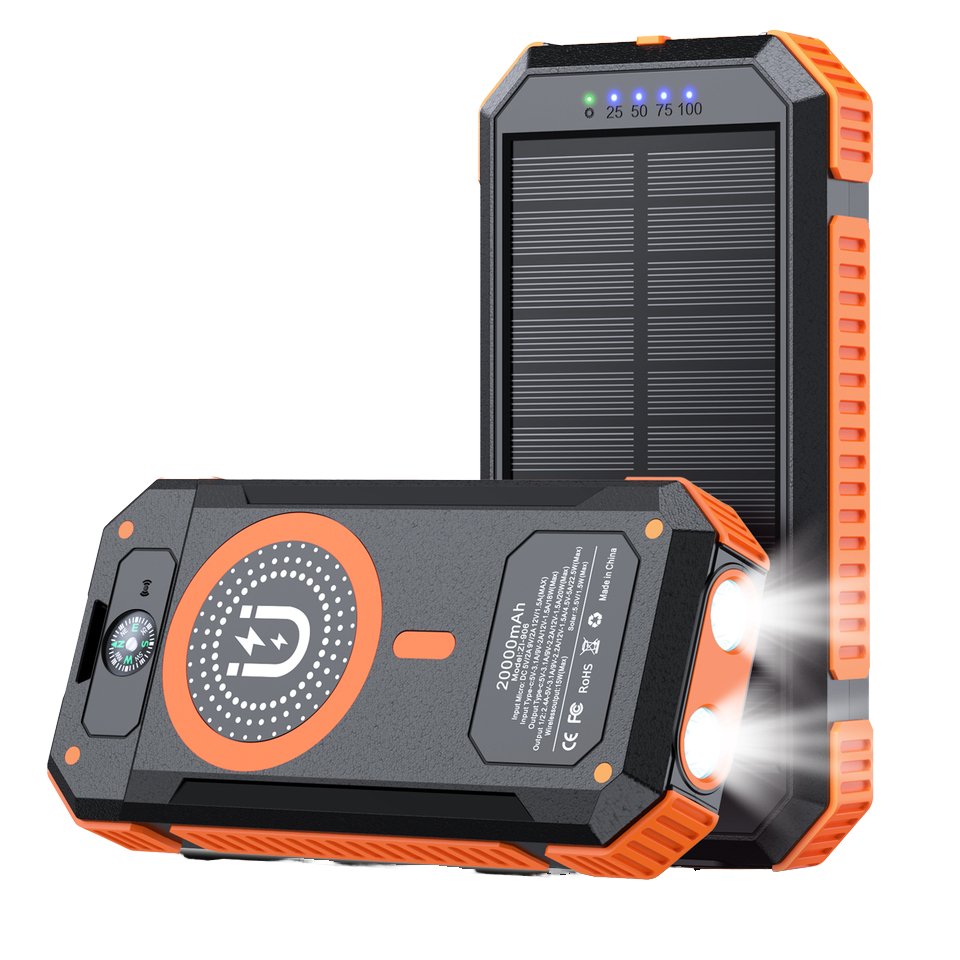 Fast charging power banks portable battery charger wireless powerbank 20000 mah waterproof magnetic solar power bank 20000mah