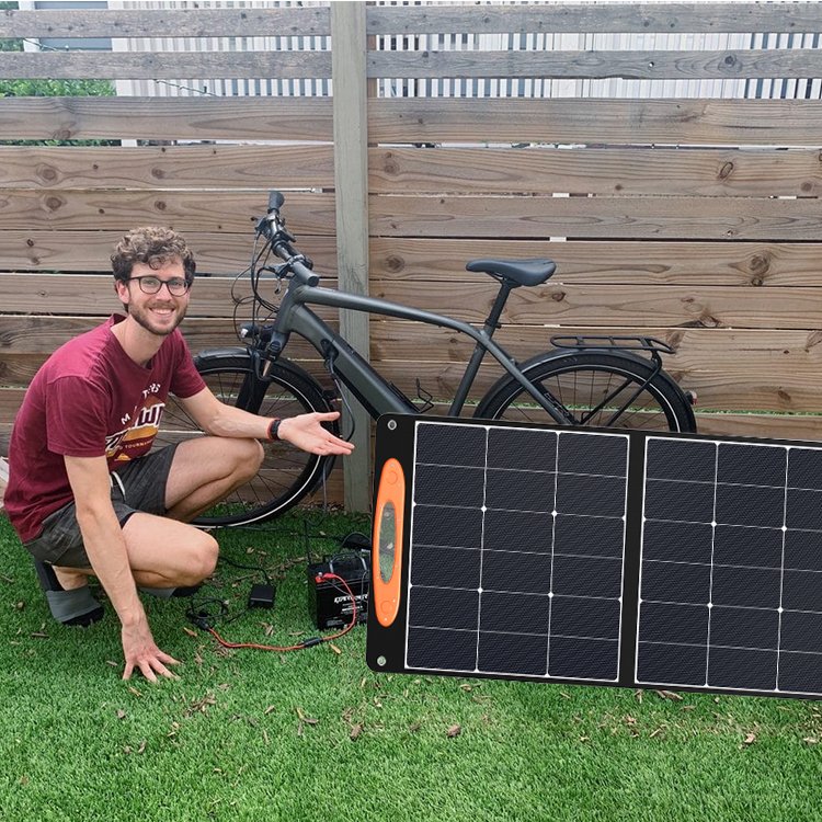 100W Mobiles Solar Panel Fast ebike Charger Mono Foldable Panels portable energy storage power supply solar panels for cycling