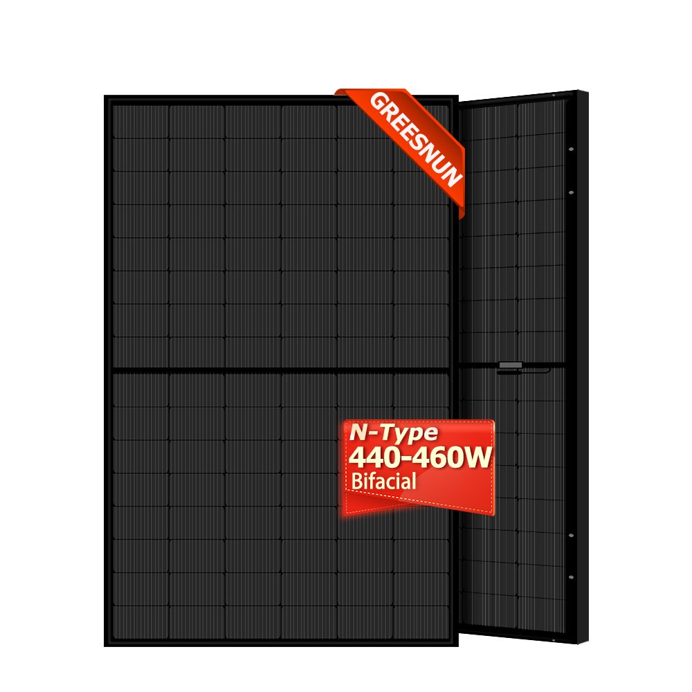Greensun All black 450w 460w 470w 480w sun power mono half cell solar panel 1000w price 600 watt pv module