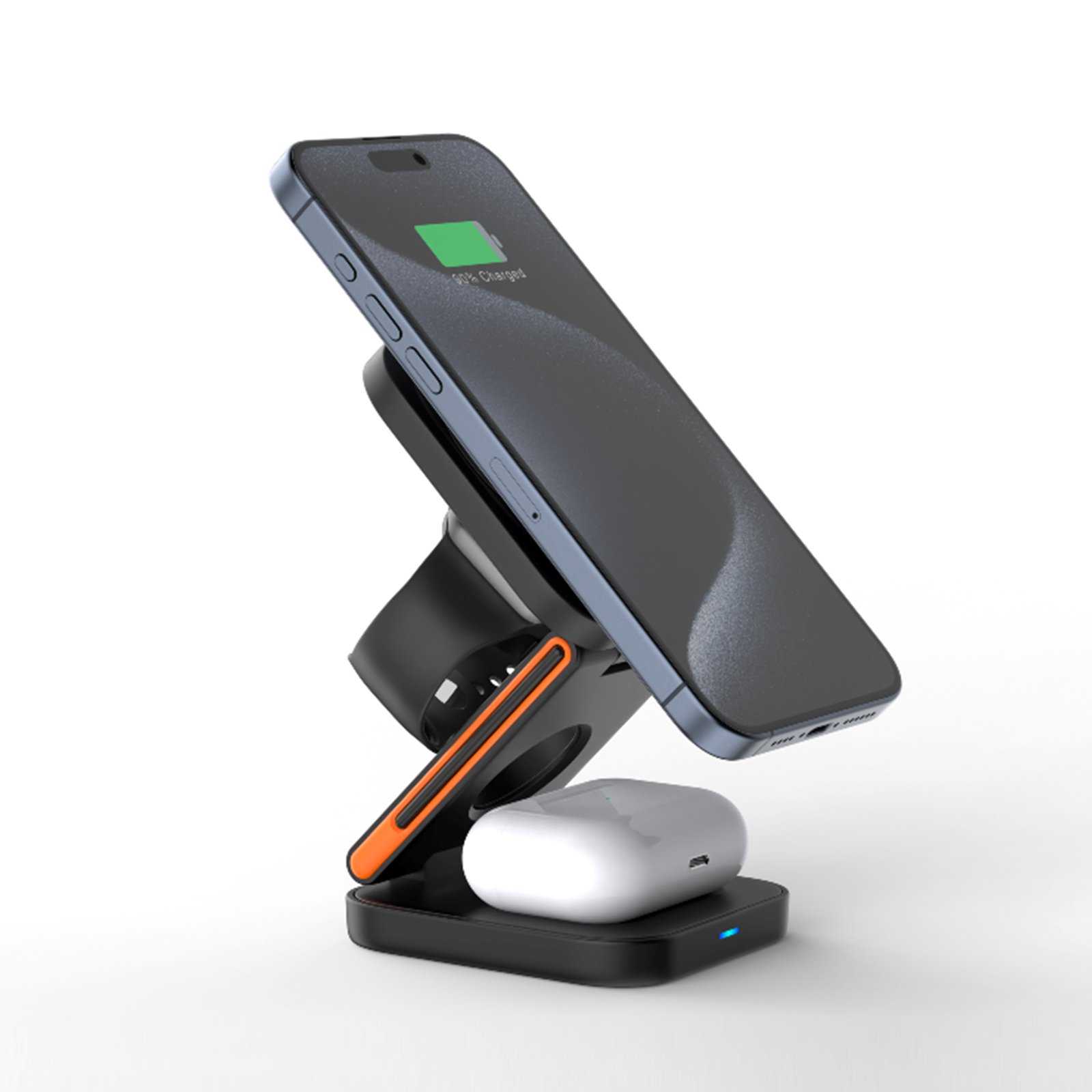 2024 High Quality Foldable&Magnetic 3 in 1 Wireless Charger OEM/ODM Portable Magnetic Phone Holder for Electronic Gift Sets