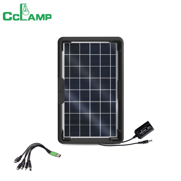 CCLAMP Hot Sell New Arrival 9V USB portable solar panel with 5 in 1 cable USB Charger for Cell Phones Electronic Devices
