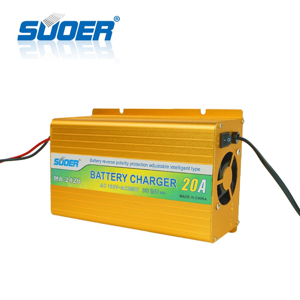 Suoer factory price 24V 20A Three -step AGM/GEL Electrical Charger Smart Battery Charger