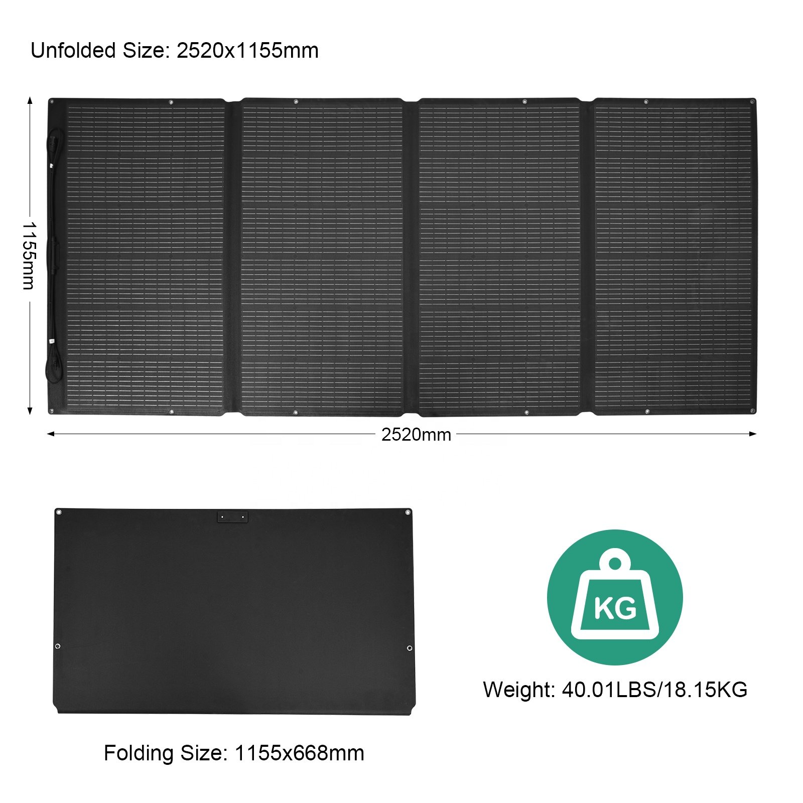 Solar Outdoor 490W Mono PV Camping Solar Charger Monocrystalline Folding Foldable Portable Solar Panel