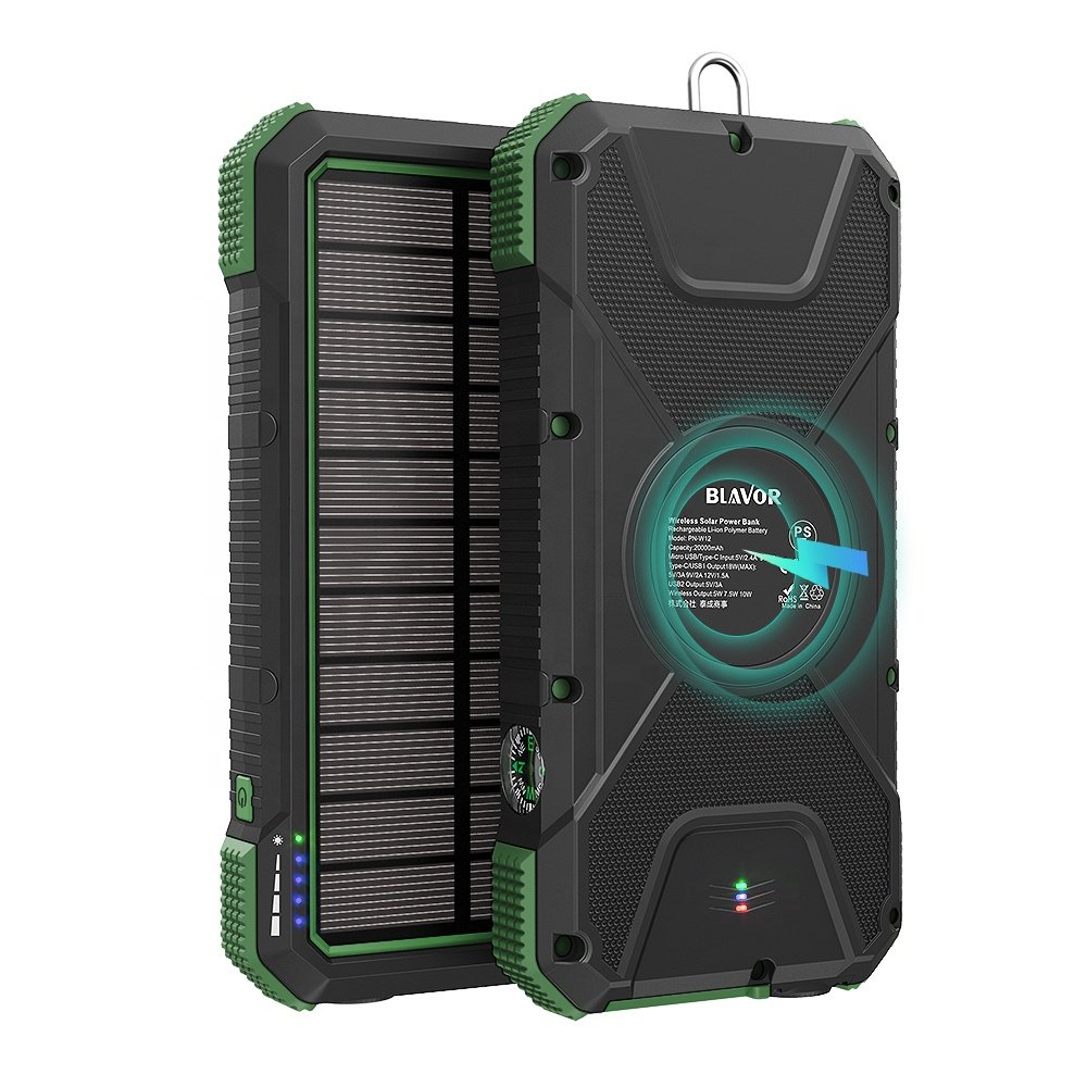 Best selling products online 2023 new arrivals Splash proof solar charge wireless charge 20000mAh Magnetic Power Bank