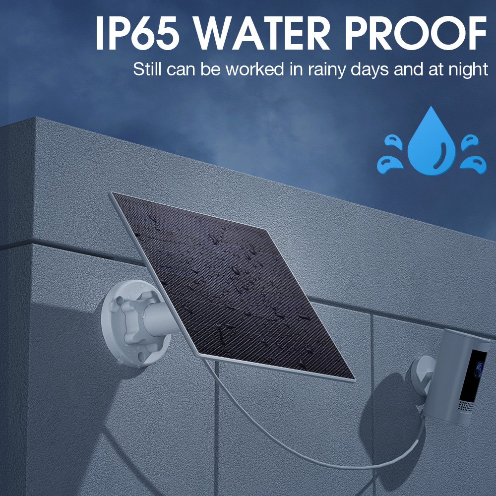 EBL Waterproof IP65 Home Use 5V 5W Portable Security Camera Solar Charger Solar Panel For Ring Outdoor Camera