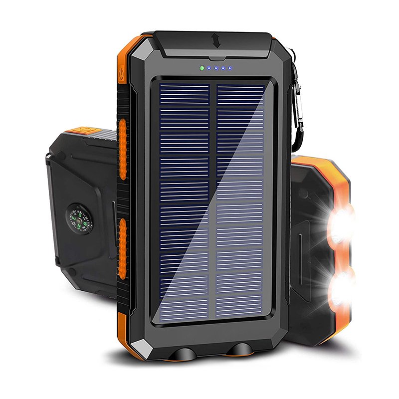 Portable 20000mAh Mobile Cell Phone Ultra Slim Power Bank Solar Charger with Dual USB Solar Power Bank 10000mah