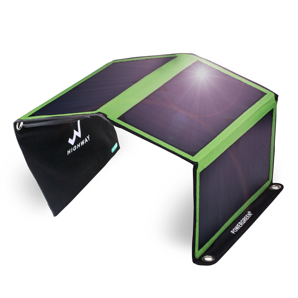 PowerGreen 21 Watts 5V Foldable Solar Power Bank Panel Charger for Mobile Phones