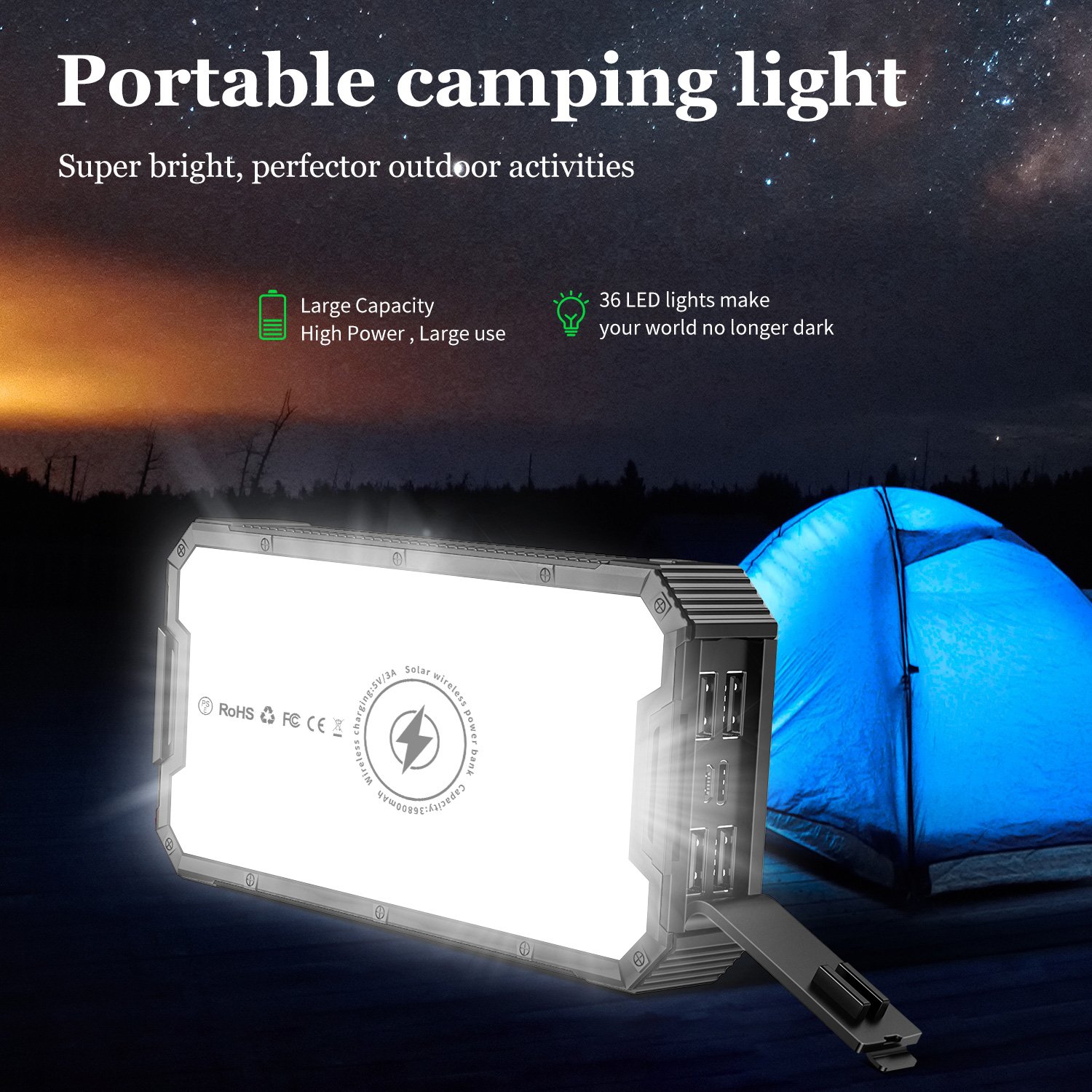 Factory High Quality Supplier Multi-purpose Power Bank Power Bank For Digital Products Camping Light Solar Power Bank