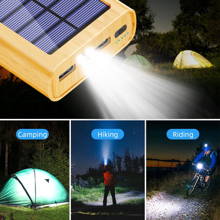 New Products Eco Wood Grain 30000mah Mobile Charger Battery Portable 10000mah Wooden Powerbank 20000mah Bamboo Solar Power Bank