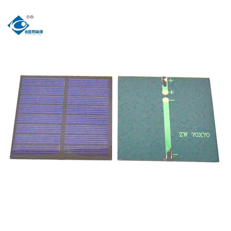 ZW-7070-4V Mini Epoxy Sealed Solar Panel 0.7W Customized Sizes Solar Panel 4V Portable Poly Solar Panel Charger