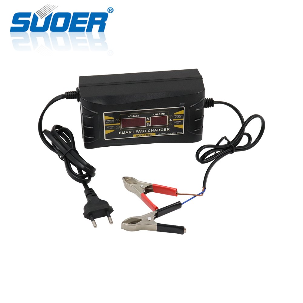 Suoer LCD Display battery charger 12v 6A solar battery charger