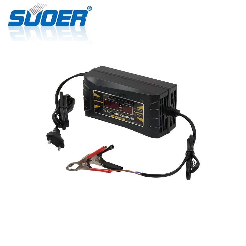 Suoer LCD Display battery charger 12v 6A solar battery charger