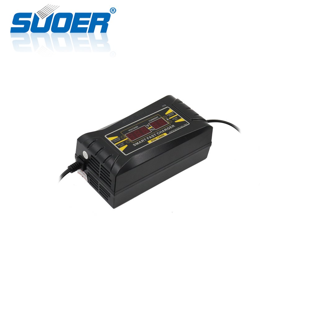 Suoer LCD Display battery charger 12v 6A solar battery charger
