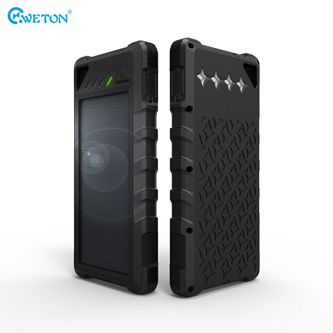 Hot Selling Thin Waterproof Portable Solar Powerbank 16000mAh Charger Power Bank Flash Light Solar Power Banks Charger
