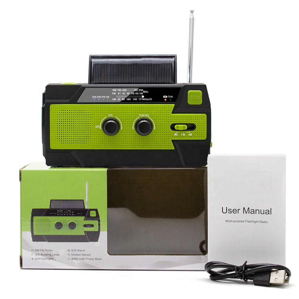 High Quality New Solar Charger Crank Generator 4000Mah Portable Phone Charger