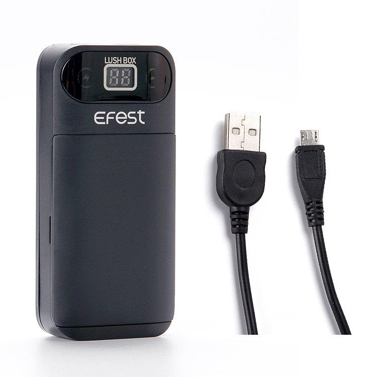 Portable Charger Efest Lush Box Diy 18650 charger 2 batteries mobile phone 5V 1A Fast charging smart charger