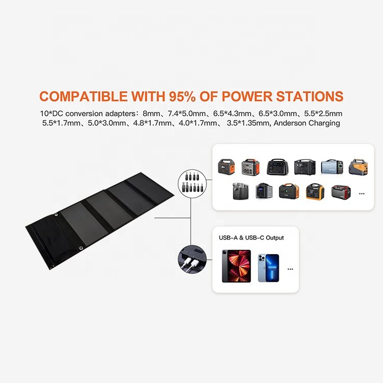 Lightweight Sunpower Solar Panel 28W Waterproof Black Solar Panel