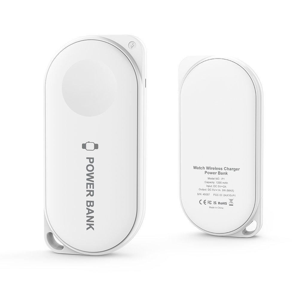 P1 1200mAh Wireless Charging for iWatch Cordless Charger Power Bank for Apple Watch