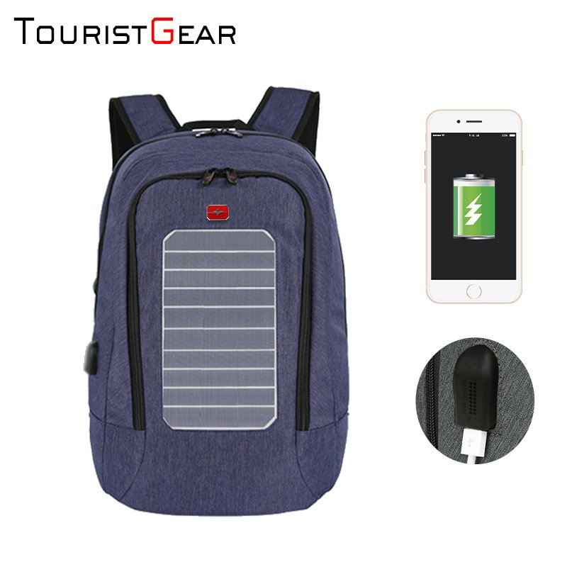 2024 Top Quality Solar Panel Power Backpack USB Charging Anti Theft Waterproof Business Daily Fashionable Laptop Bag Pack