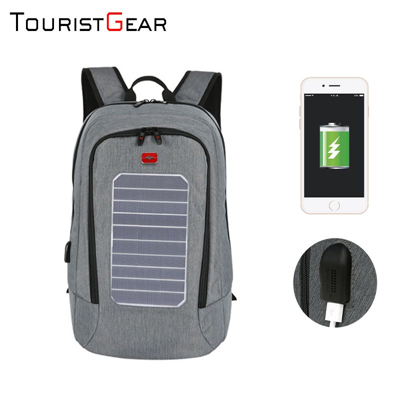2024 Top Quality Solar Panel Power Backpack USB Charging Anti Theft Waterproof Business Daily Fashionable Laptop Bag Pack