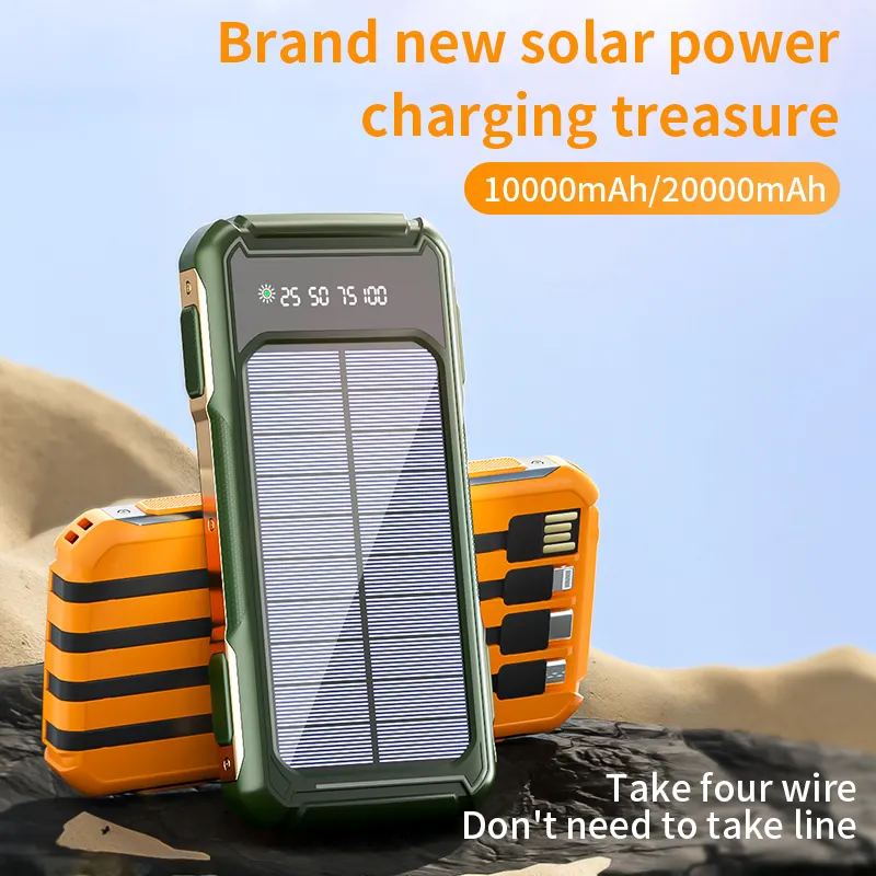 Solar Energy Power Bank Solar Cell Slim Mini Portable Led Display 15W Fast Charger Mobile Power Bank Inalambrico