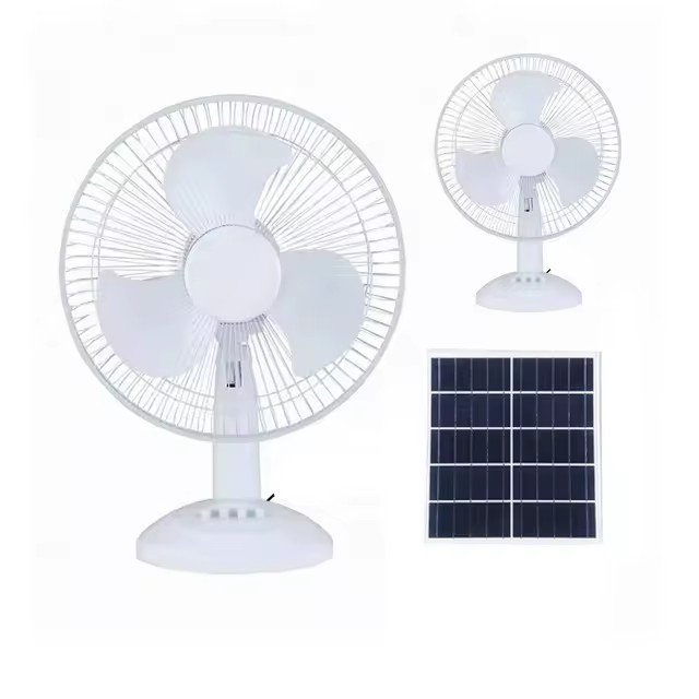 12 Inch Long Battery Life Solar Fan Suite Charging Fan Lamp Large Wind Power Outdoor Fan