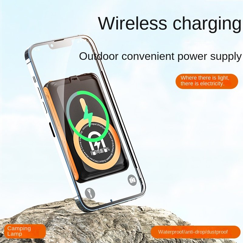 Mini portable multi-functional charging treasure magnetic wireless charging solar mobile power
