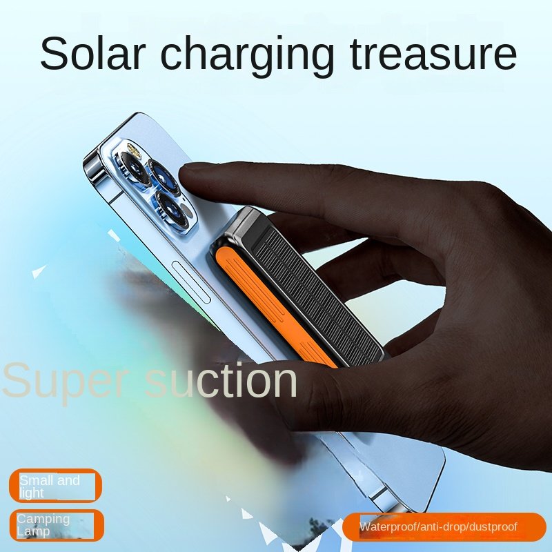 Mini portable multi-functional charging treasure magnetic wireless charging solar mobile power