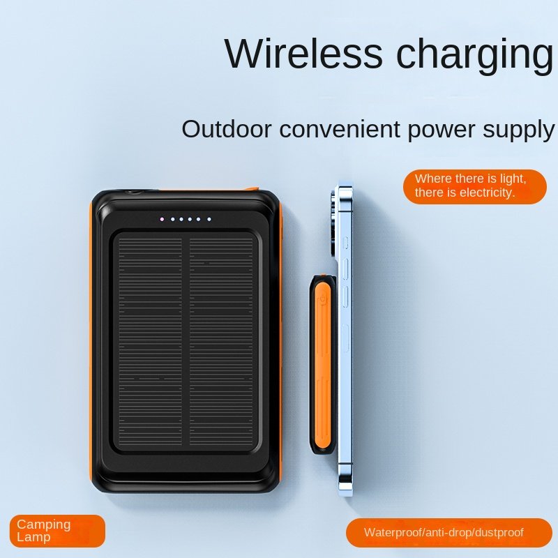Mini portable multi-functional charging treasure magnetic wireless charging solar mobile power