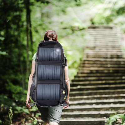 OEM Shenzhen Factory External Frame Solar Hiking Backpack 68L with 20W Solar Panels Charger