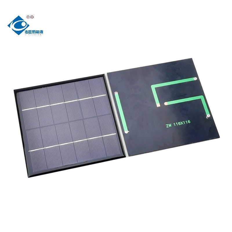 Outdoor Mini Solar Panels Power Charger ZW-116116 Customized Mini Epoxy Solar Panel 1.9W Epoxy Resin Solar Panel 6V