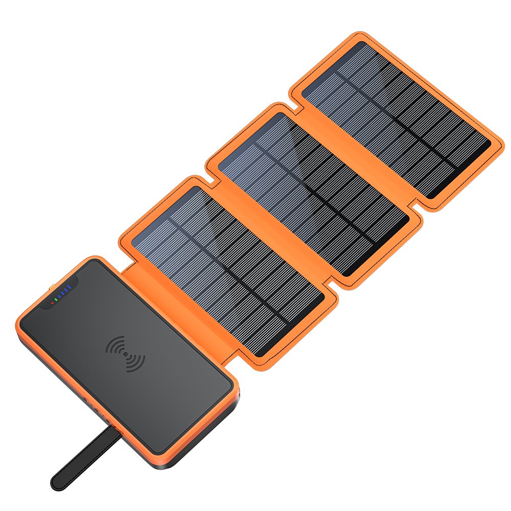 New Product 2024 Portable Charger Hiking Outdoor Waterproof 20000mAh Large Capacity Wireless Charger Solar Power Bank USB-C