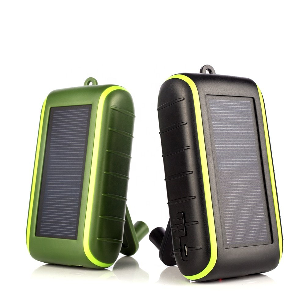 Trending New Arrival Energy Saving Hand Crank Phone Charger Solar Powerbank with Dual USB Output