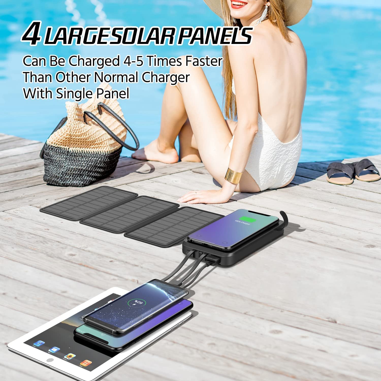 Facebook Top Sell 10000Mah Solar Charger Power Banks,IP68 Waterproof Powerbank Portable Solar Power Bank Customized