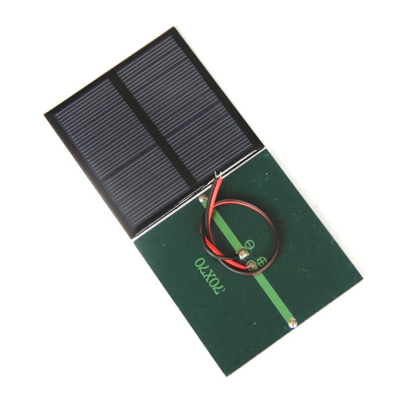 0.7W Solar Panel with Wire Epoxy DIY Solar Plate 1.5V Charger 1.2V Battery 70X70MM