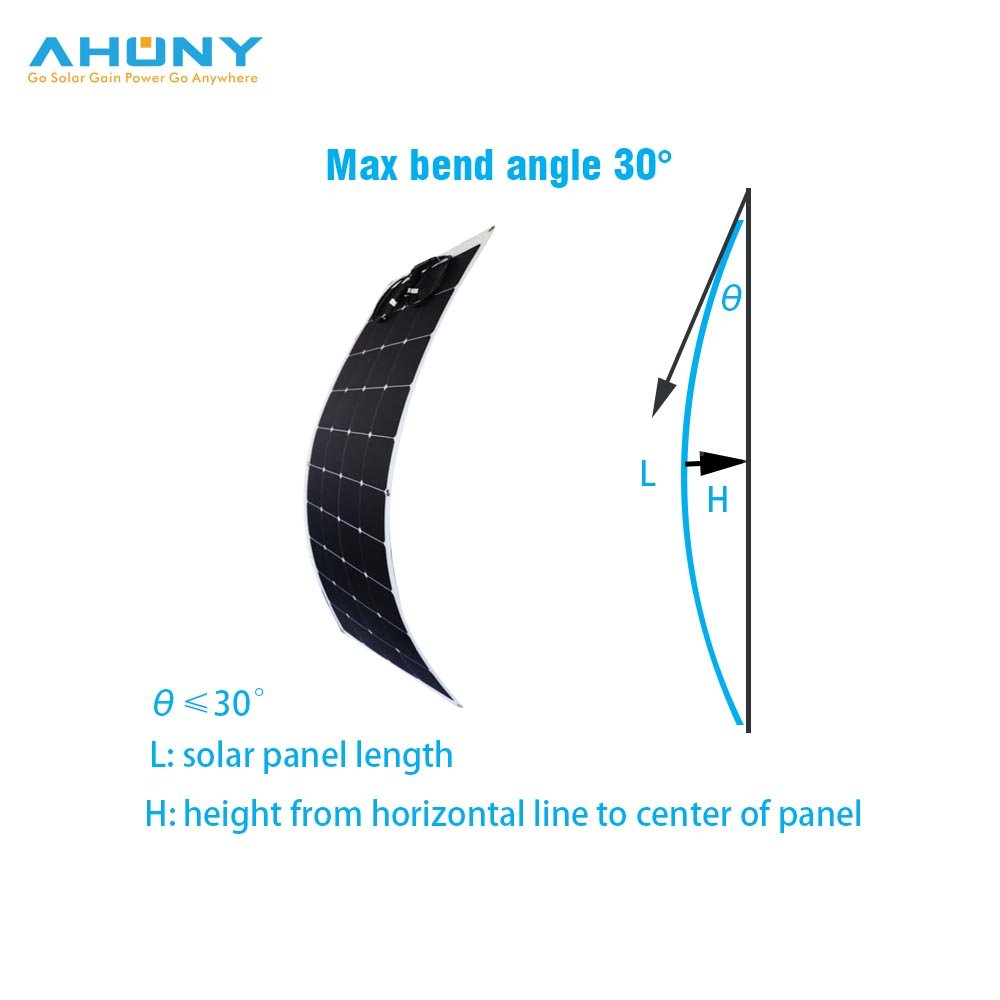 Flexible Solar Panel 100W 12V Monocrystalline Bendable Semi Flexible Mono Solar Panels Charger Off Grid for RV Boat Cabin Van