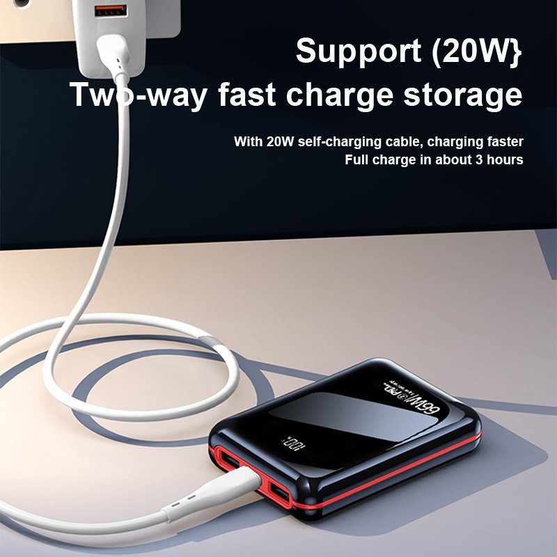 Custom Small 10000mah Universal Emergency Charger with LED Display PD20W High Quality Mobile Phone Power Banks