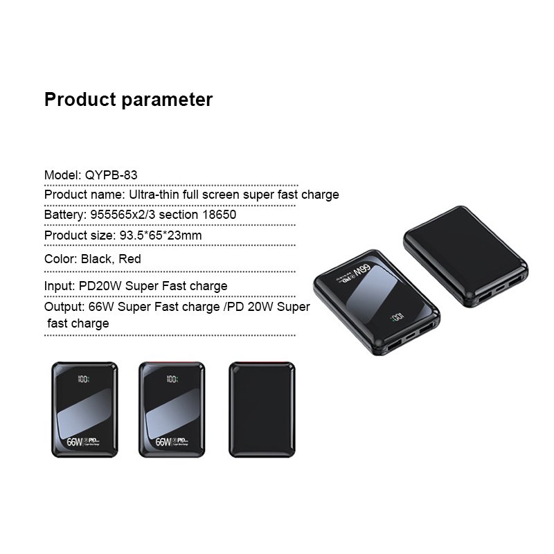Custom Small 10000mah Universal Emergency Charger with LED Display PD20W High Quality Mobile Phone Power Banks