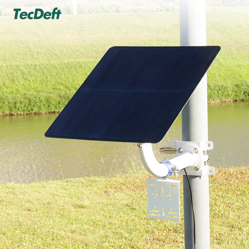 TecDeft Outdoor Solar Panel Battery Kits With 12V 5V Output 20W 30W 40W USB Type-C DC5521 Solar Panel Charger For Trail Camera