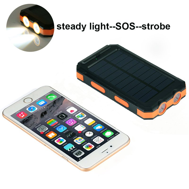 Waterproof Outdoor Solar Battery Power Bank Supplies 10000mah Solar Panel Portable Charger