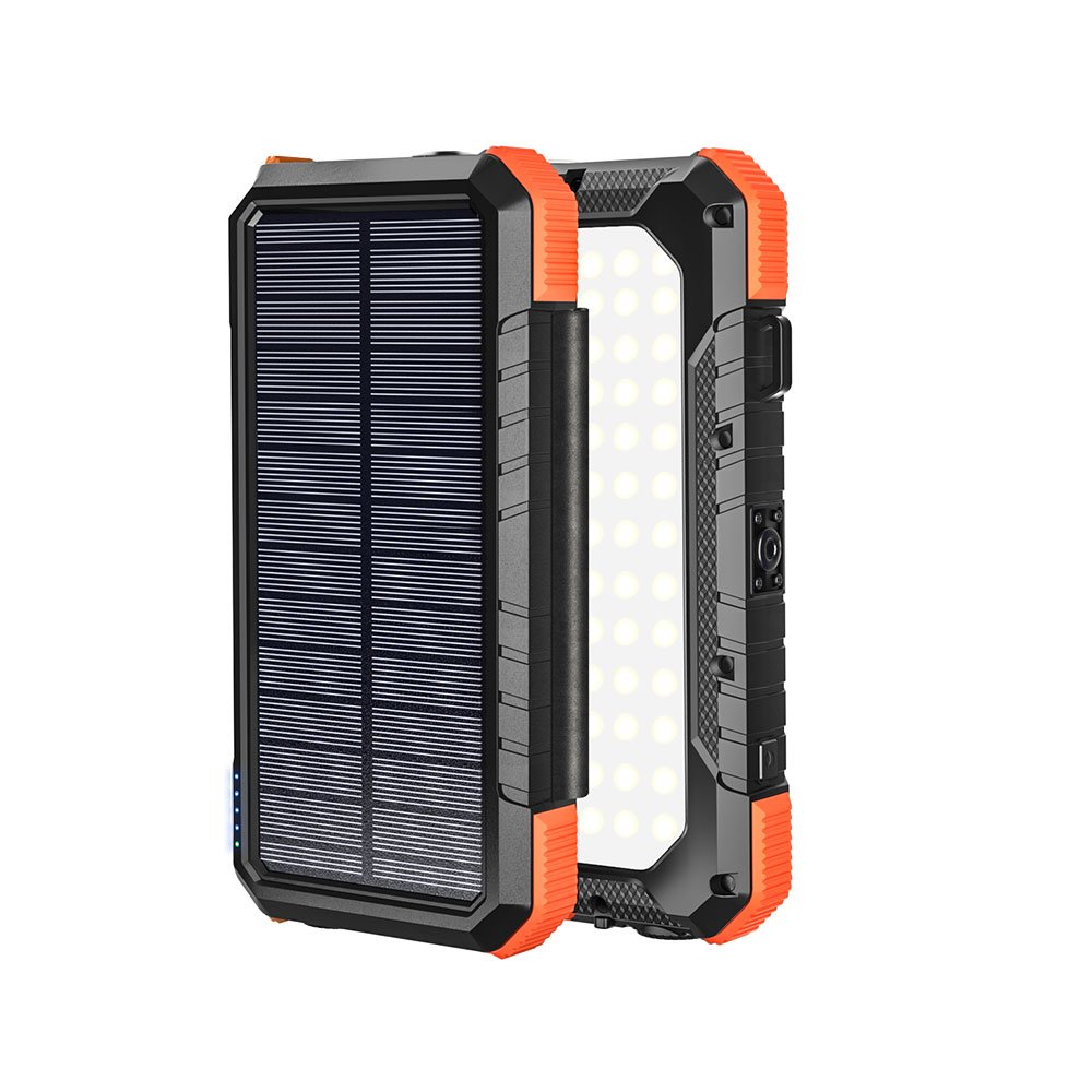 Solar Charger, 26800mAh Solar Power Bank with 4 Solar Foldable Panels, Portable Charger with Camping Light SOS colorful LED