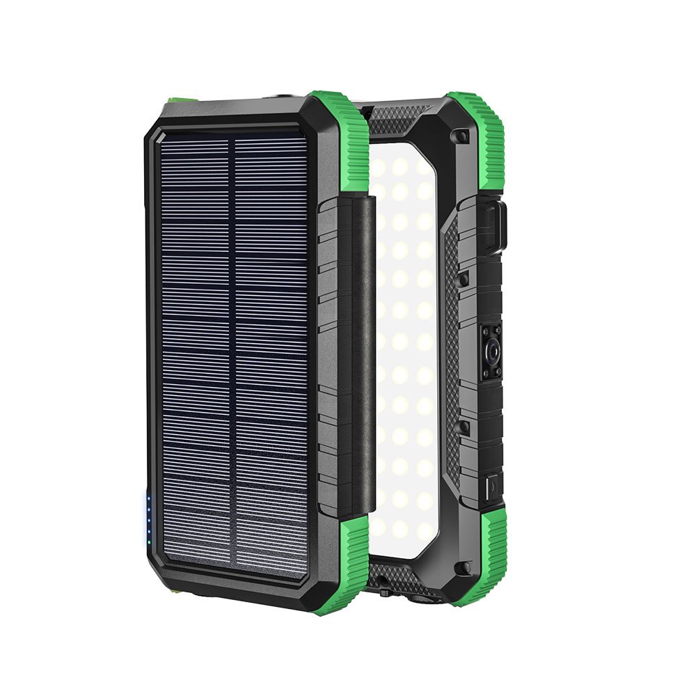 Solar Charger, 26800mAh Solar Power Bank with 4 Solar Foldable Panels, Portable Charger with Camping Light SOS colorful LED