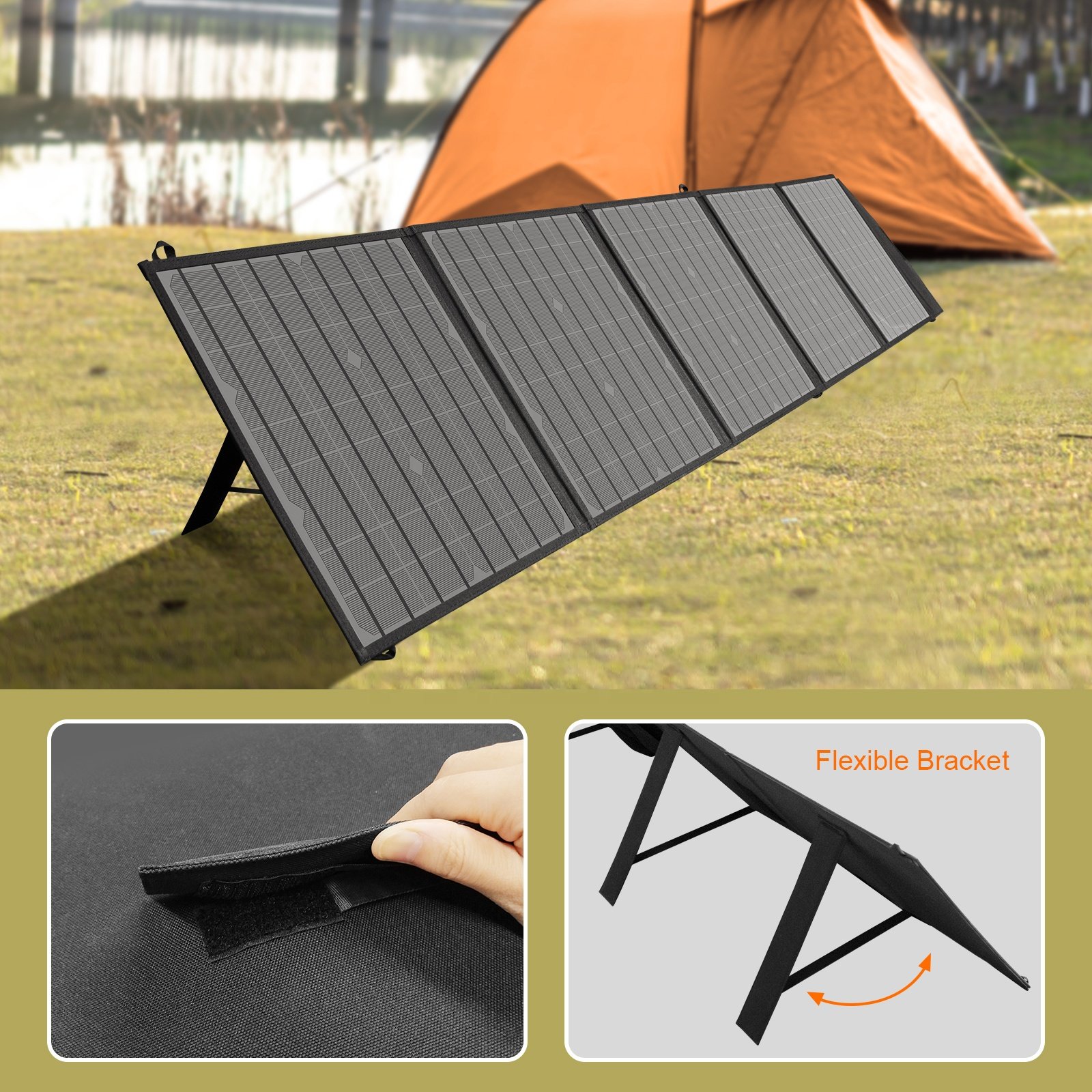 200w 18v charger folding foldable monocrystalline portable outdoor camping solar panel