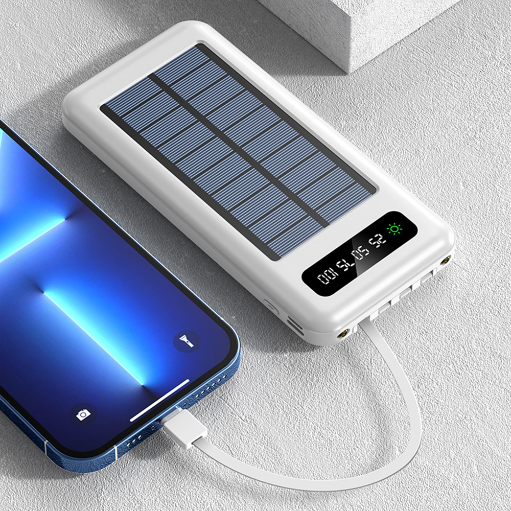 20000mah 30000Mah Waterproof Solar Power Bank Solar charger Travel Solar Power Bank with LED Flashlight
