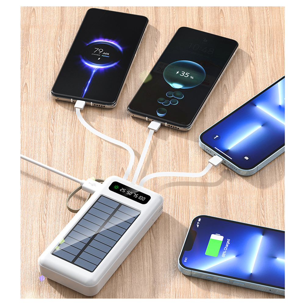 20000mah 30000Mah Waterproof Solar Power Bank Solar charger Travel Solar Power Bank with LED Flashlight