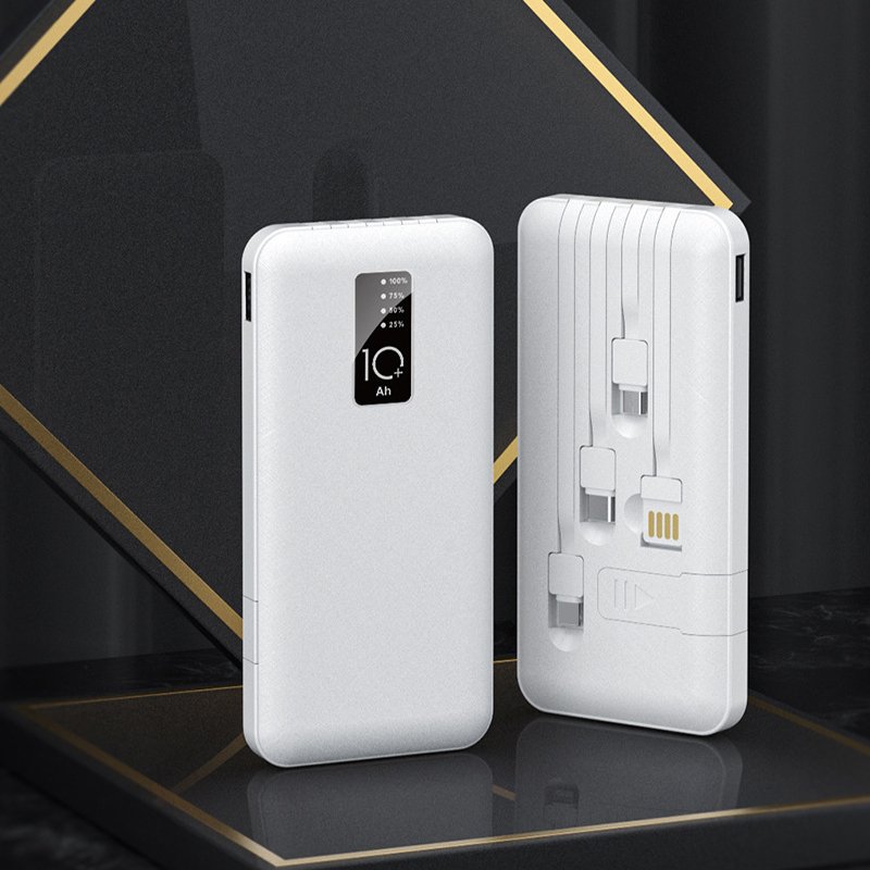 2024 Hot Selling Built In Cable Custom Logo Outdoor Portable Power Bank Fast Charging For Cell Phone Smart Phone